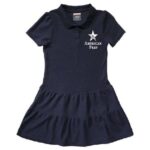 Preschool Girls Navy Pique Polo Dress