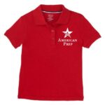 Preschool Girls Long Sleeve Red Polo