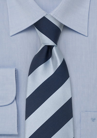 Tie - Navy/Light Blue Stripe - American Preparatory Schools