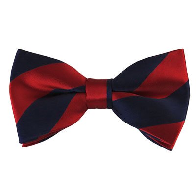 4th-8th Red and Navy Striped Bow Tie for Boys - UT