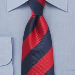 4th-8th Red and Navy Striped Tie for Boys - UT