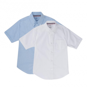 Short Sleeve Oxford Shirt - White OR Light Blue
