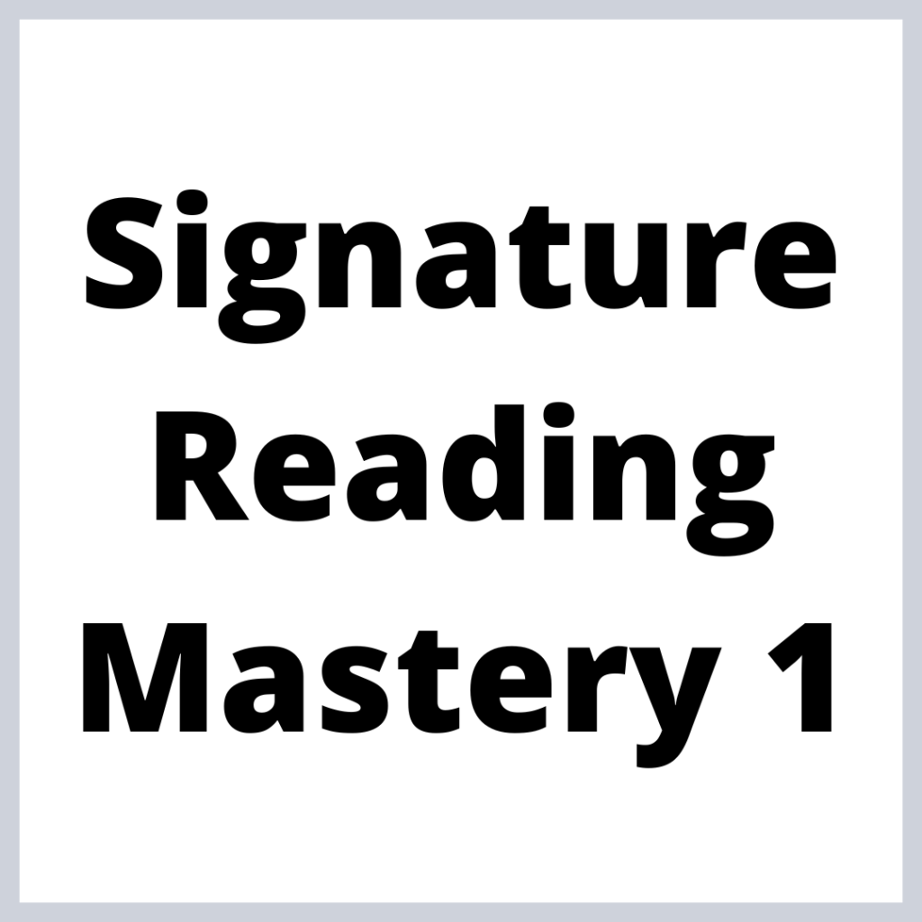 Signature Reading Master 1
