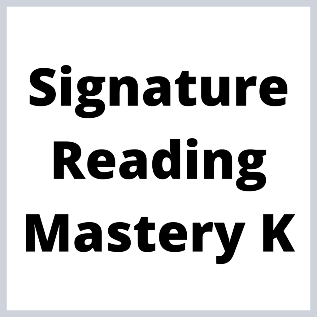 Signature Reading Master K